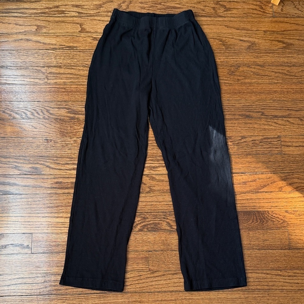 Reformation Whitney Pant Black Elastic Waist Straight-Leg Pants - Picture 3 of 10